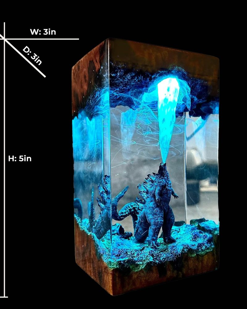 Gozilla In Honor Earth Resin lamp
