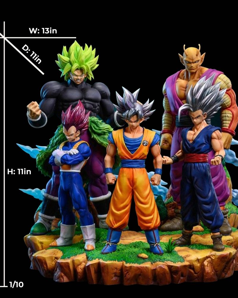 Dragon Ball Broly x Vegeta x Goku x Gohan x Piccolo Diroama Resin Statue