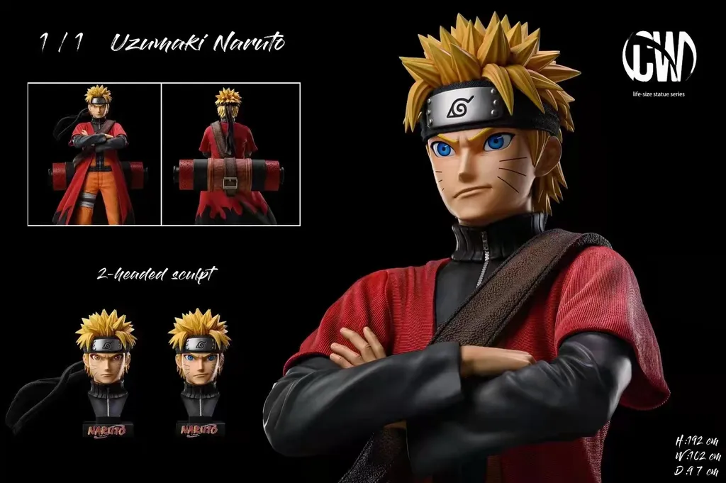 【pre order】Naruto Uzumaki Two Heads Life-Size Resin Statue 192cm - Image 3