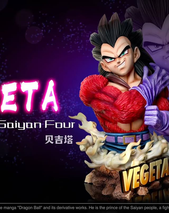 【pre order】SSJ4 Vegeta Resin Bust – 1/2 Scale Dragon Ball Statue - Image 4