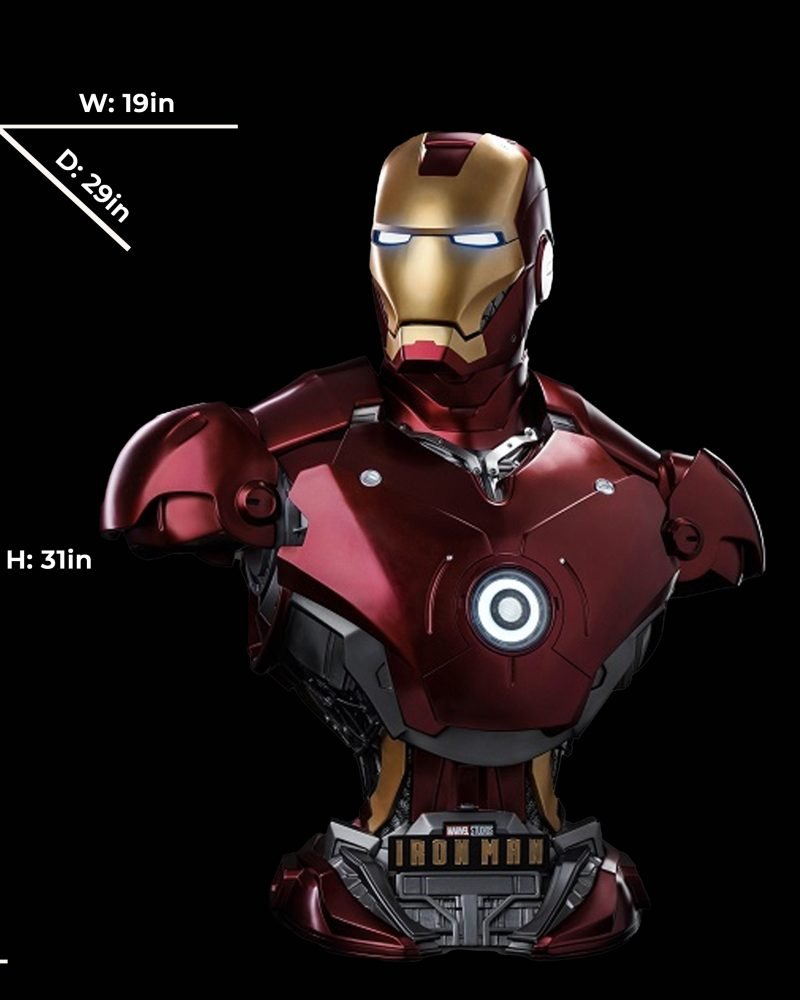 【pre order】Iron Man Mark 3 Life-Size Bust – Premium Resin Statue H79cm