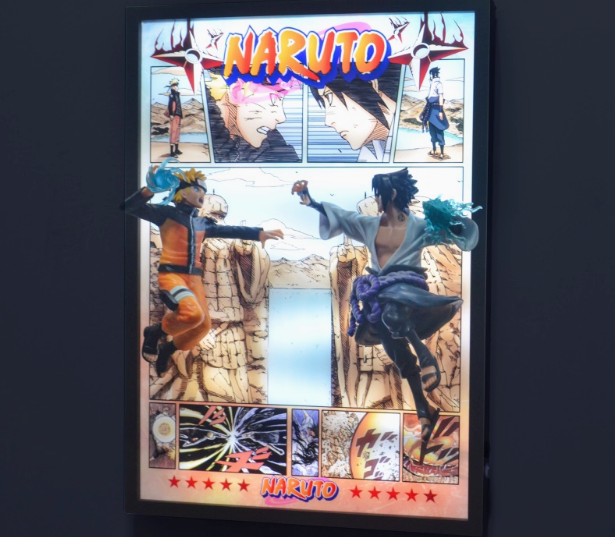 【pre order】Naruto vs Sasuke 3D Light Painting Anime Decor - Image 2