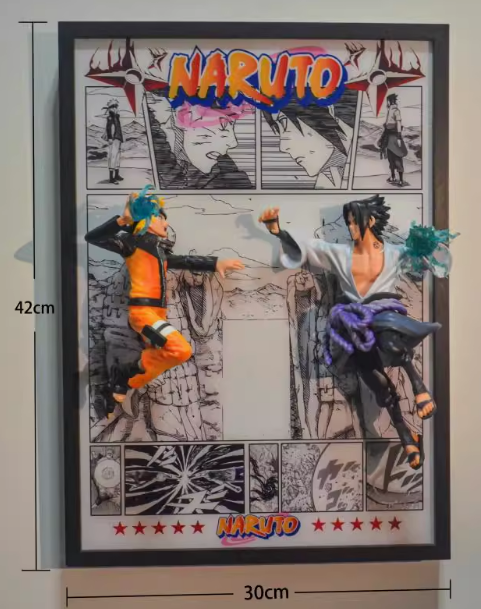 【pre order】Naruto vs Sasuke 3D Light Painting Anime Decor - Image 3