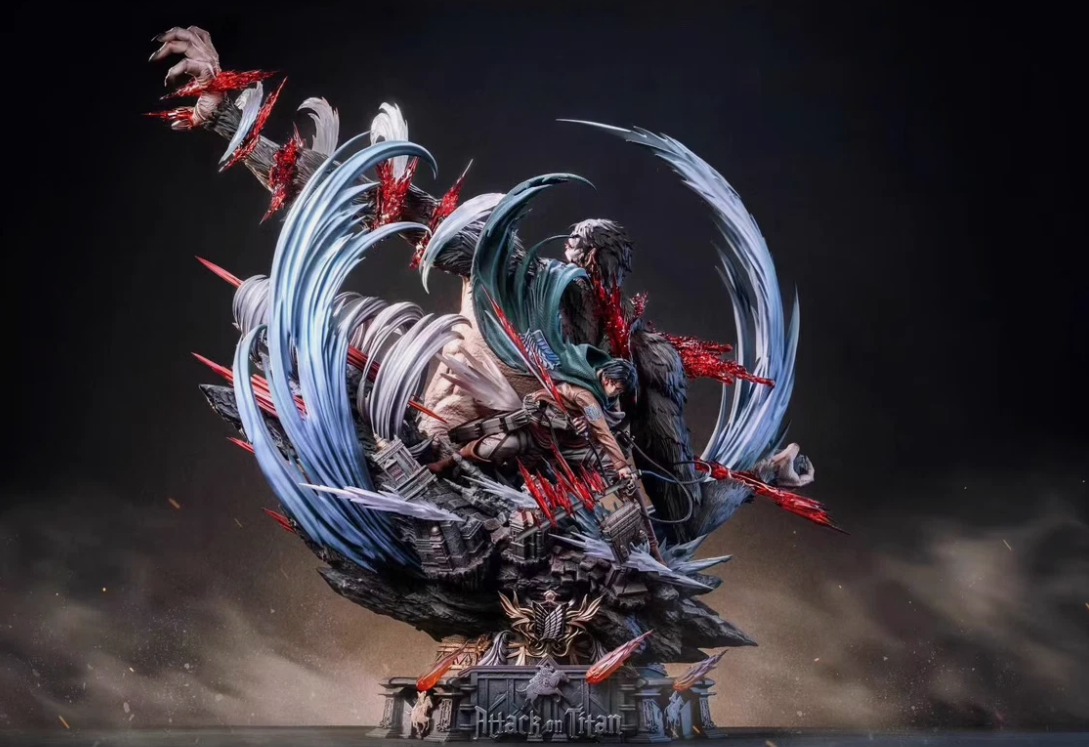 【pre order】Attack on Titan Levi Ackerman VS Beast titan Resin Statue - Image 5