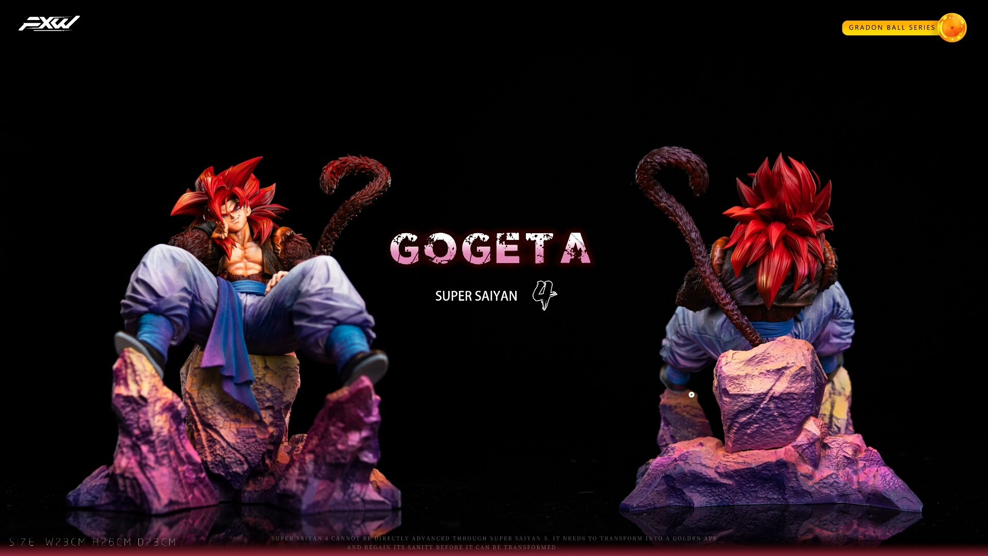 【pre order】FXW DRAGON BALL Seated Gogeta Resin SSJ4 - Image 2